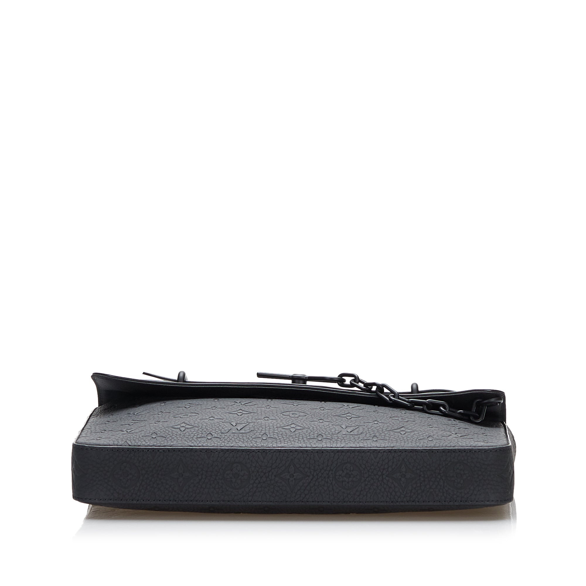 Black LV Monogram Taurillon Pochette Steamer Clutch Bag