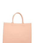 CHRISTIAN DOR Calfskin Embossed Book Tote Rose Des Vents