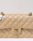 CHNL Classic Small Beige Caviar GHW