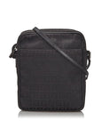 FNDI Black Canvas Fabric Zucchino Crossbody Bag Italy