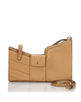 FNDI Brown Beige Others Leather 3 Pockets Mini Crossbody Bag Italy