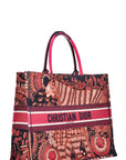 CHRISTIAN DOR Book Tote Large Tiger Pink