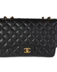 CHNL Black Quilted Caviar Jumbo Classic Single Flap Bag