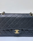 CHNL Classic Double Flap Medium Shoulder Bag Black Caviar 24k