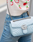 (WMNS) GCCI GG Marmont Small-Sized Single-Shoulder Bag Blue -DTDIY-