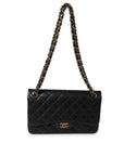 CHNL Black Quilted Caviar Jumbo Classic Double Flap Bag