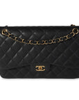CHNL Black Quilted Caviar Jumbo Classic Double Flap Bag