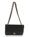 CHNL Black Quilted Caviar Jumbo Classic Double Flap Bag