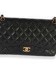 CHNL Black Quilted Caviar Jumbo Classic Double Flap Bag