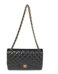 CHNL Black Quilted Lambskin Jumbo Classic Double Flap Bag