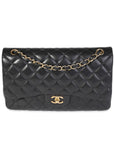 CHNL Black Quilted Lambskin Jumbo Classic Double Flap Bag