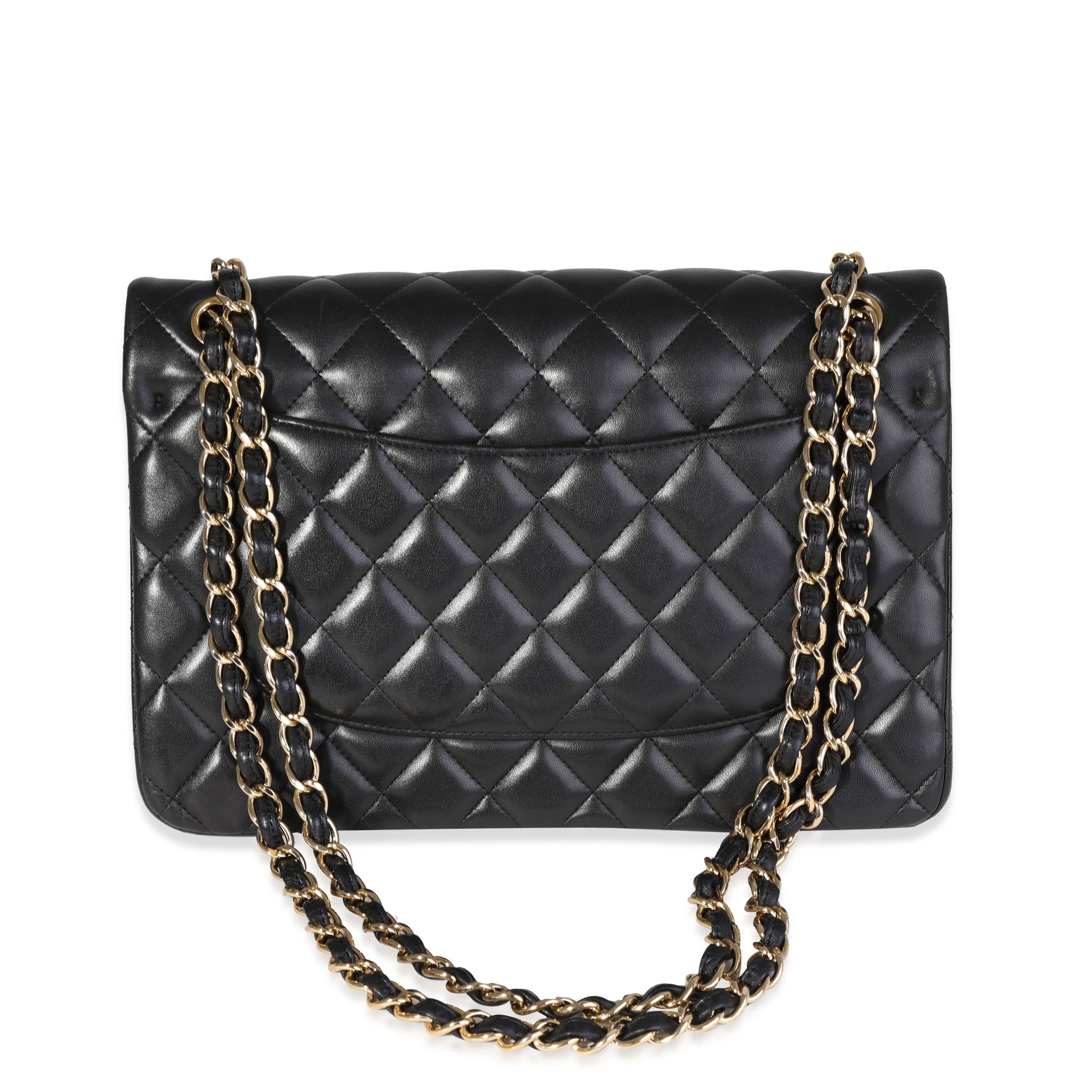 CHNL Black Quilted Lambskin Jumbo Classic Double Flap Bag