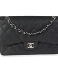 CHNL Black Quilted Caviar Jumbo Classic Double Flap Bag