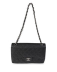 CHNL Black Quilted Caviar Jumbo Classic Double Flap Bag