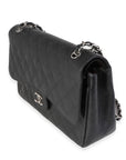CHNL Black Quilted Caviar Jumbo Classic Double Flap Bag
