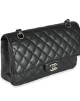 CHNL Black Quilted Caviar Medium Classic Double Flap Bag