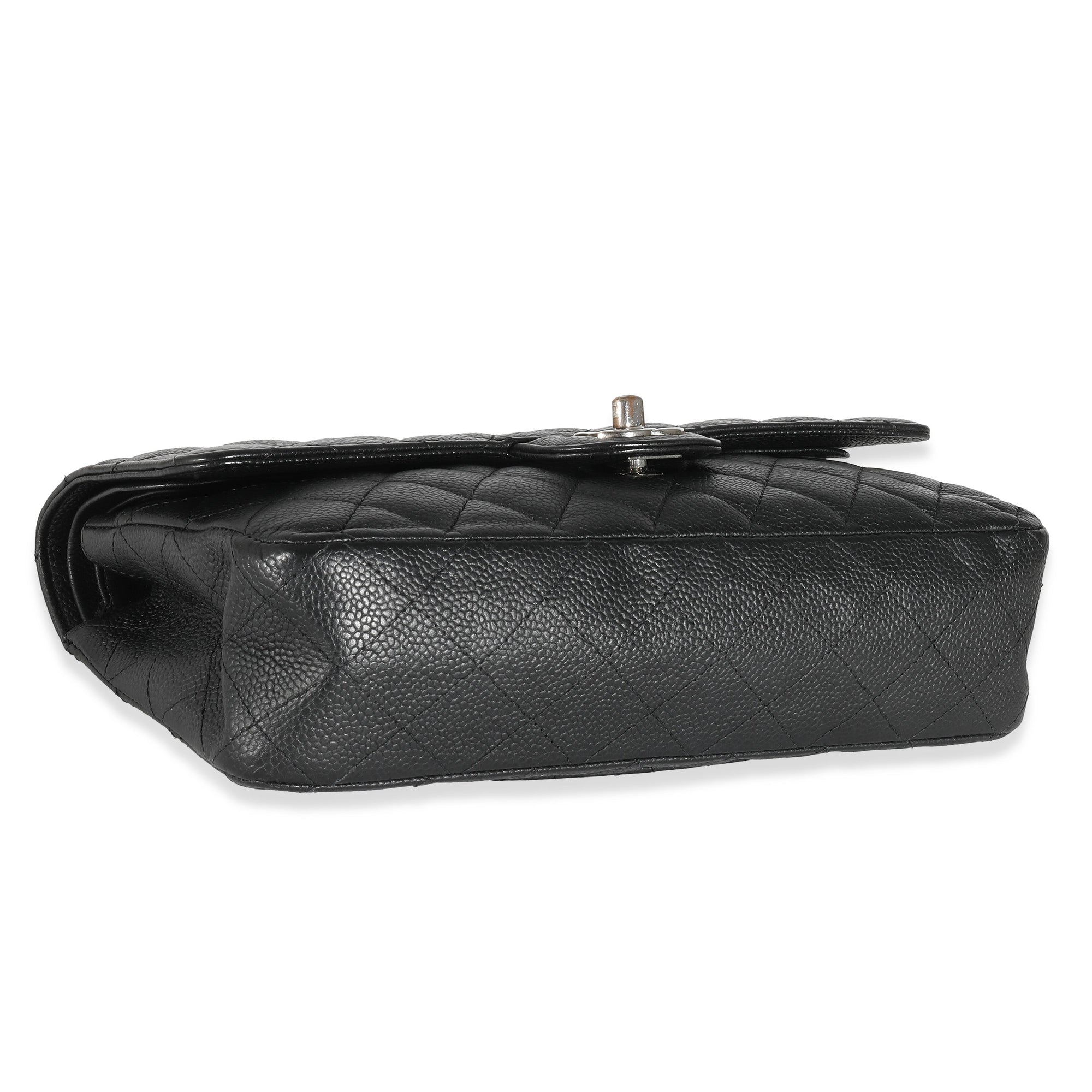 CHNL Black Quilted Caviar Medium Classic Double Flap Bag