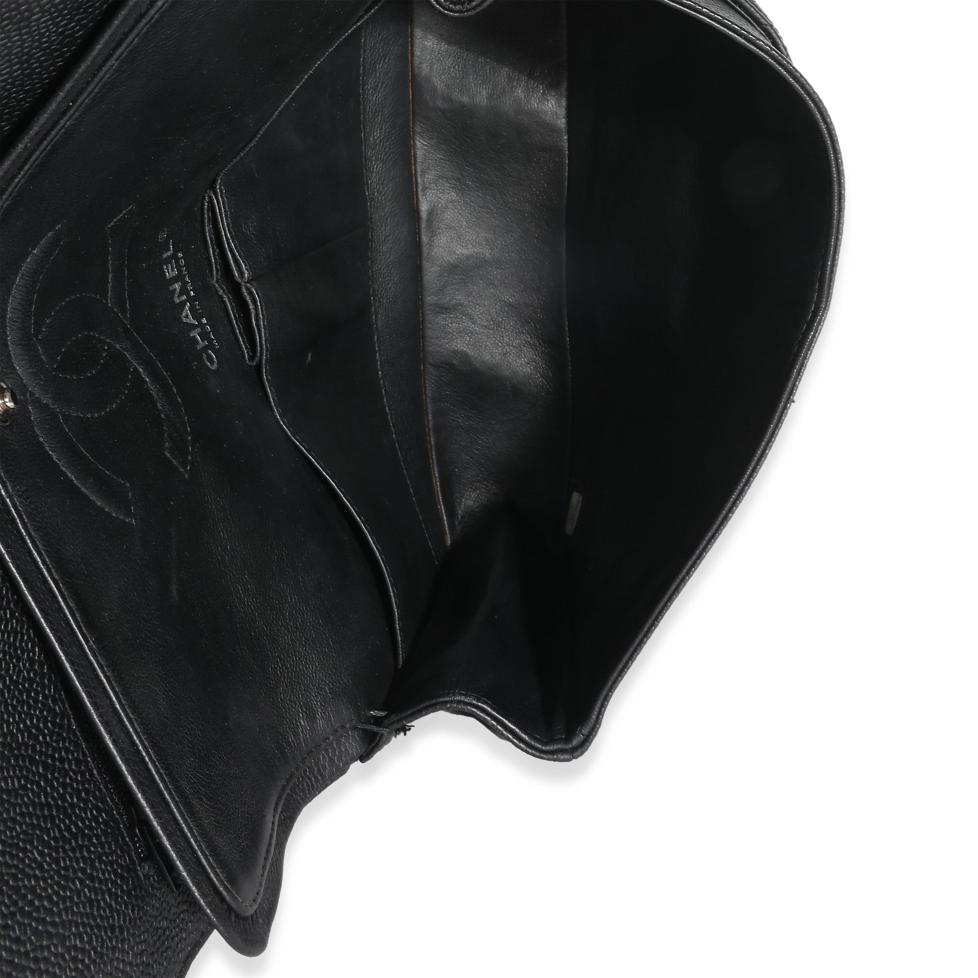 CHNL Black Quilted Caviar Medium Classic Double Flap Bag
