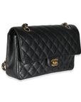 CHNL Black Quilted Caviar Medium Classic Double Flap Bag