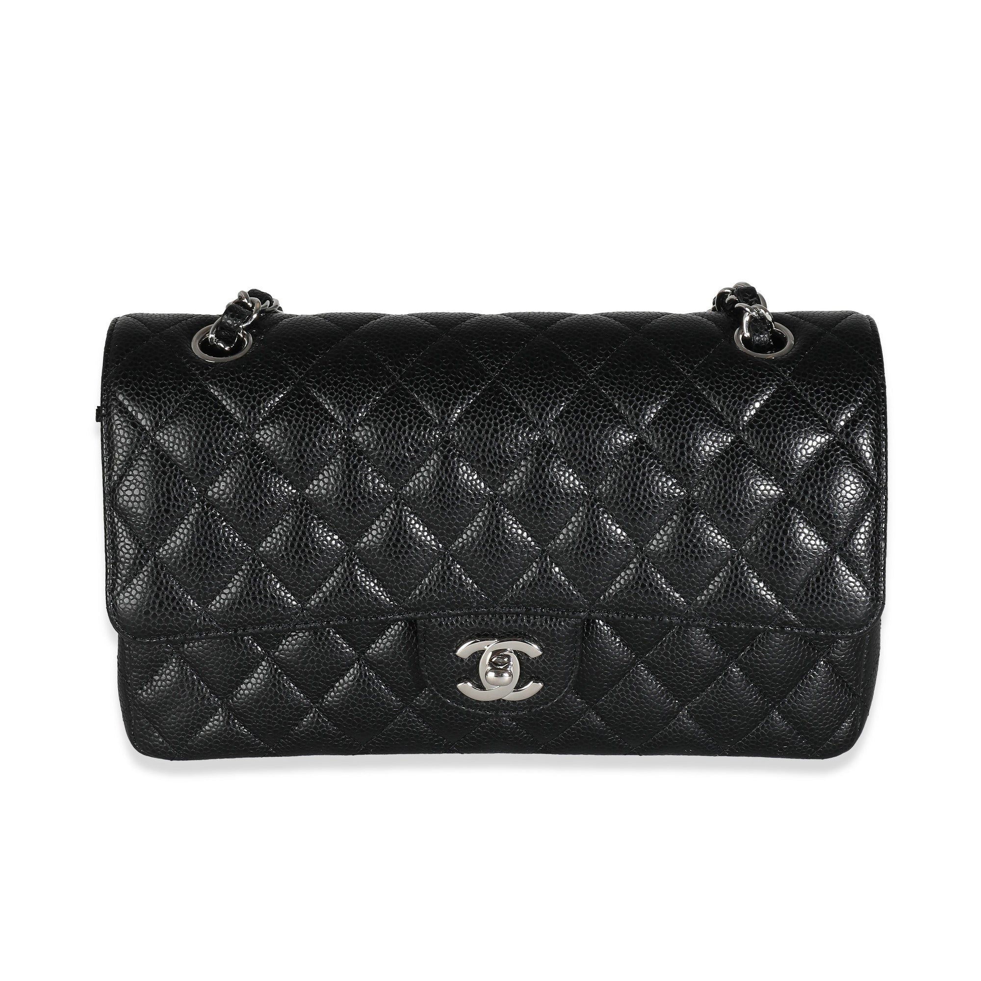 CHNL Black Quilted Caviar Medium Classic Double Flap Bag