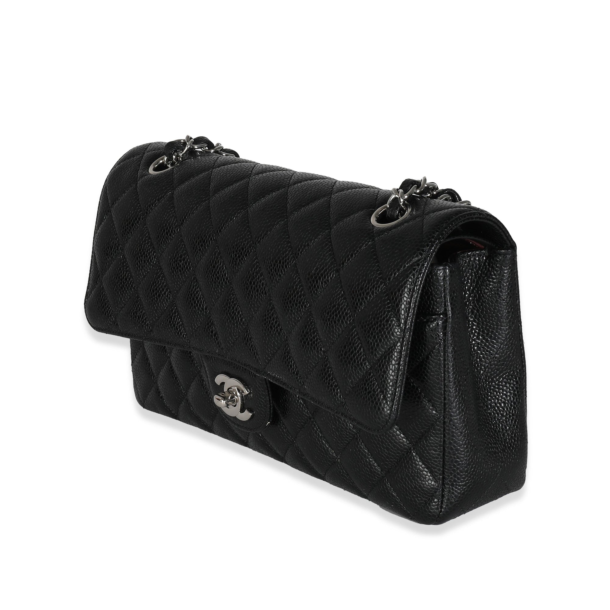 CHNL Black Quilted Caviar Medium Classic Double Flap Bag