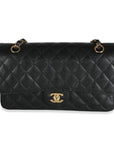 CHNL Black Quilted Caviar Medium Classic Double Flap Bag