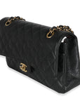 CHNL Black Quilted Caviar Medium Classic Double Flap Bag