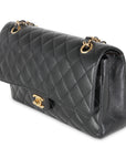 CHNL Black Quilted Caviar Medium Classic Double Flap Bag
