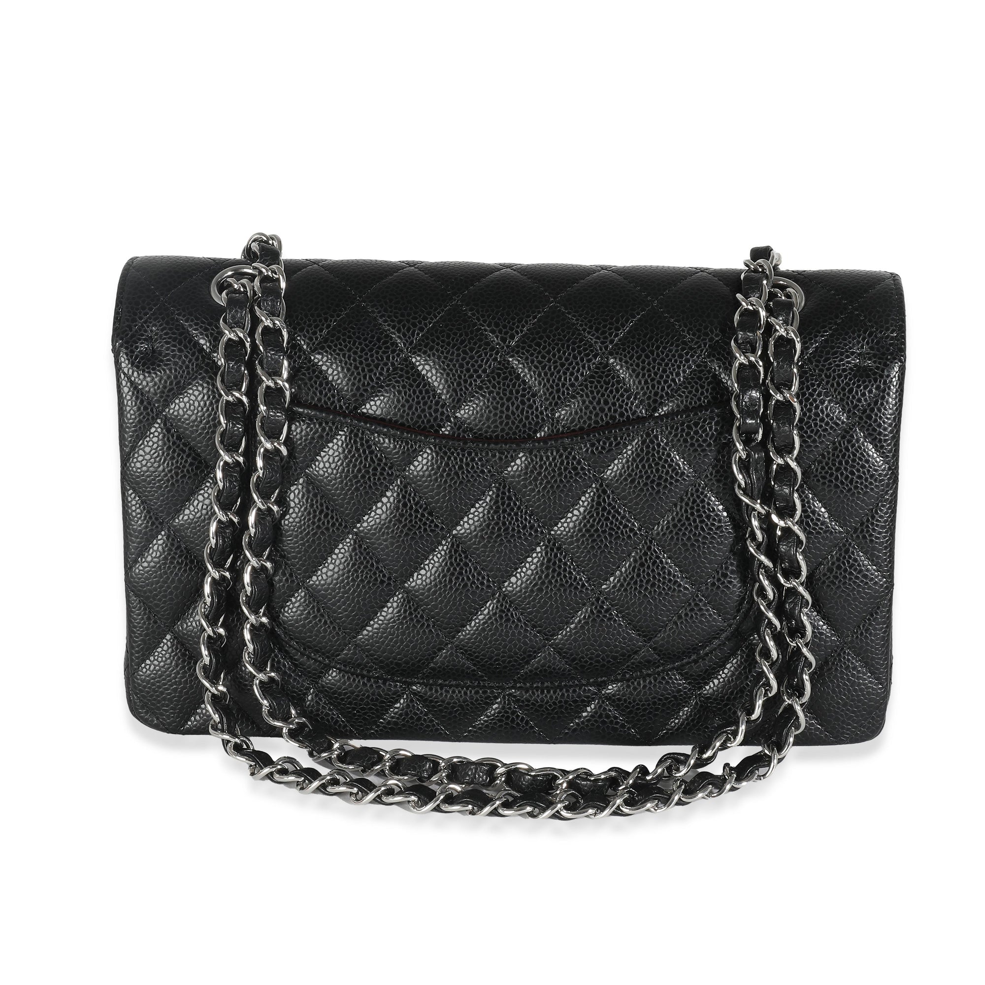 CHNL Black Quilted Caviar Medium Classic Double Flap Bag