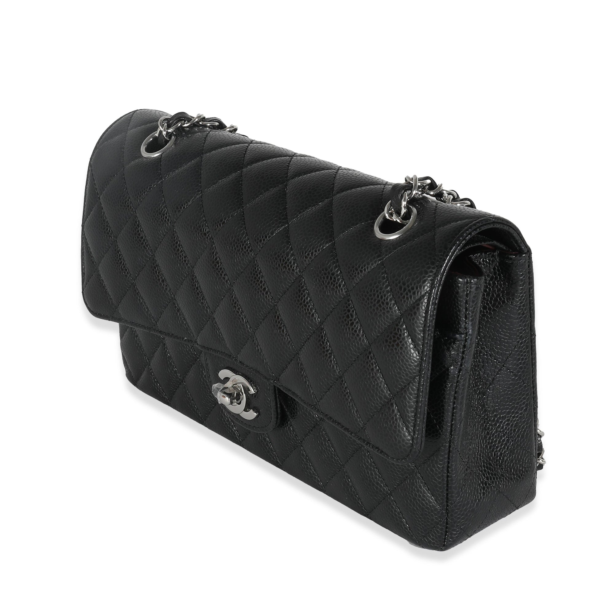 CHNL Black Quilted Caviar Medium Classic Double Flap Bag