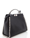 FNDI Black & Snakeskin Large Peak-A-Boo Handbag