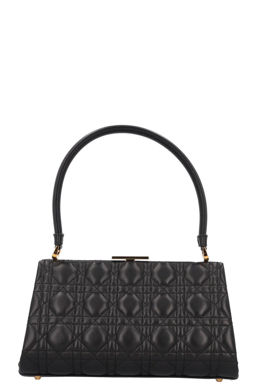 CHRISTIAN DOR Caro Cannage Frame Bag Black Leather
