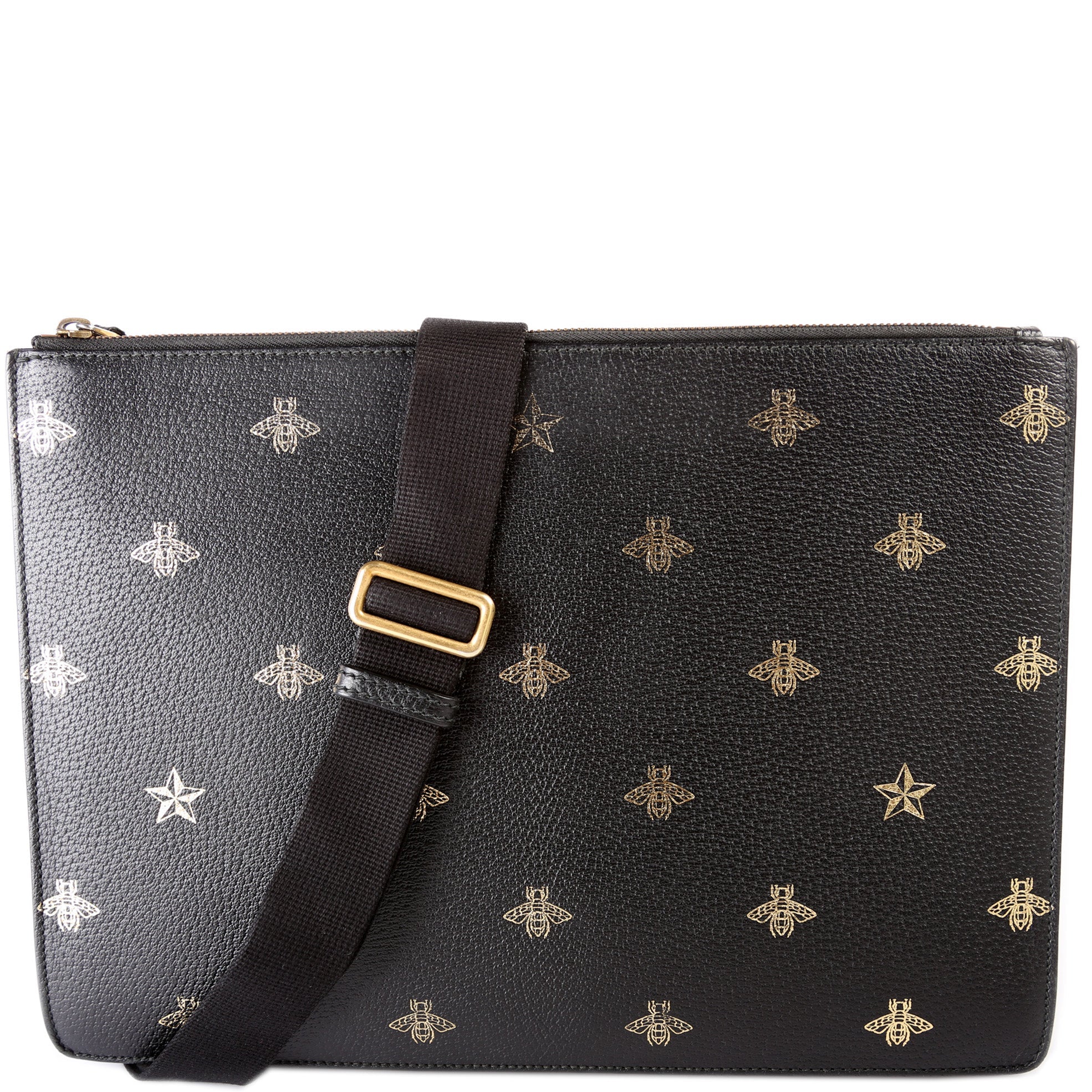 GCCI Bee Star Leather Messenger Bag