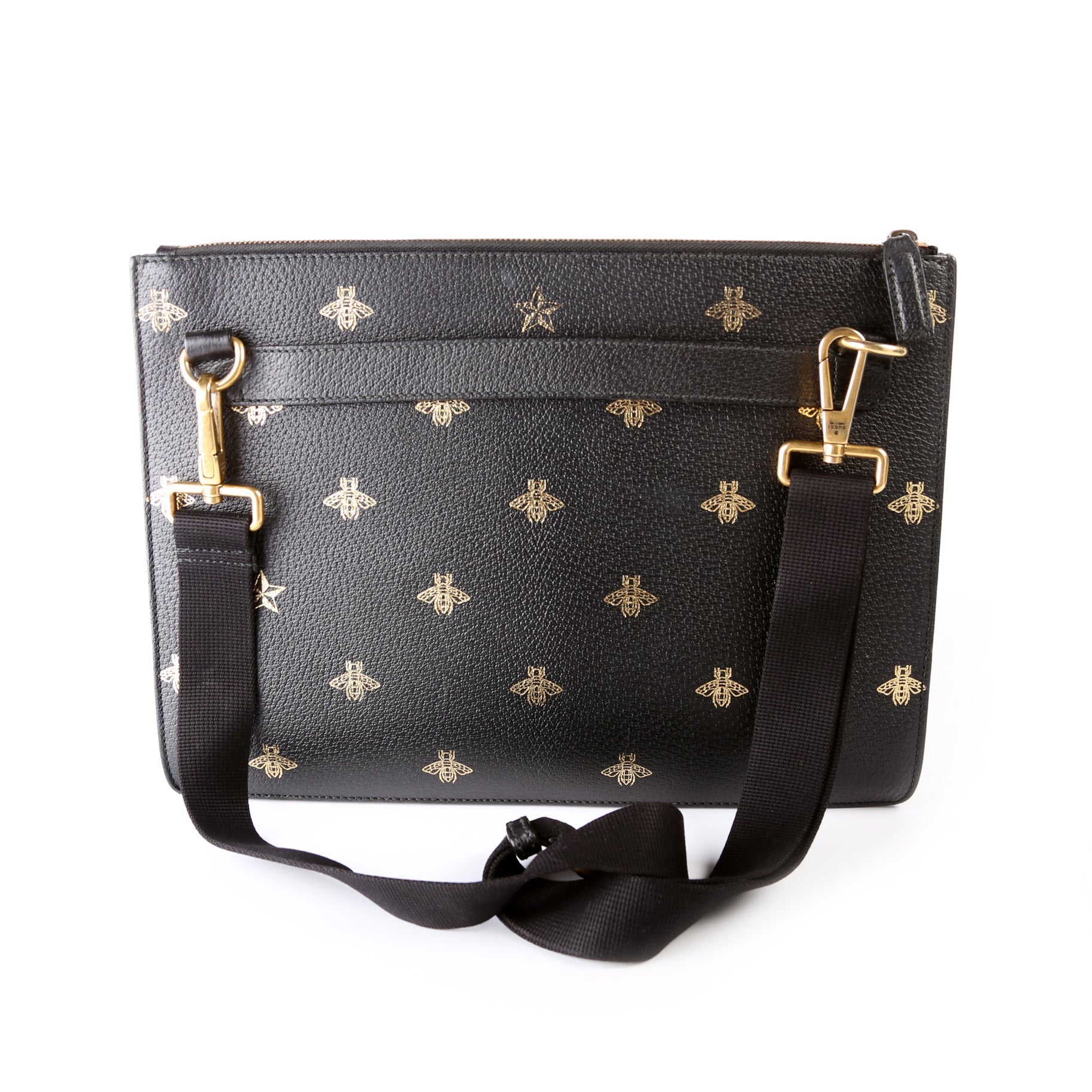 GCCI Bee Star Leather Messenger Bag
