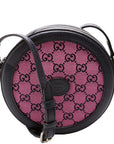 GCCI GG Multicolor Canvas Interlocking G Round Bag Pink