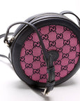 GCCI GG Multicolor Canvas Interlocking G Round Bag Pink