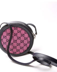 GCCI GG Multicolor Canvas Interlocking G Round Bag Pink
