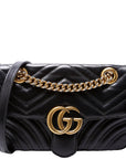 GCCI Marmont Leather Shoulder Flap Mini Black