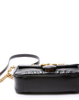 GCCI Marmont Leather Shoulder Flap Mini Black