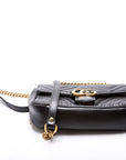 GCCI Marmont Leather Shoulder Mini Flap Black