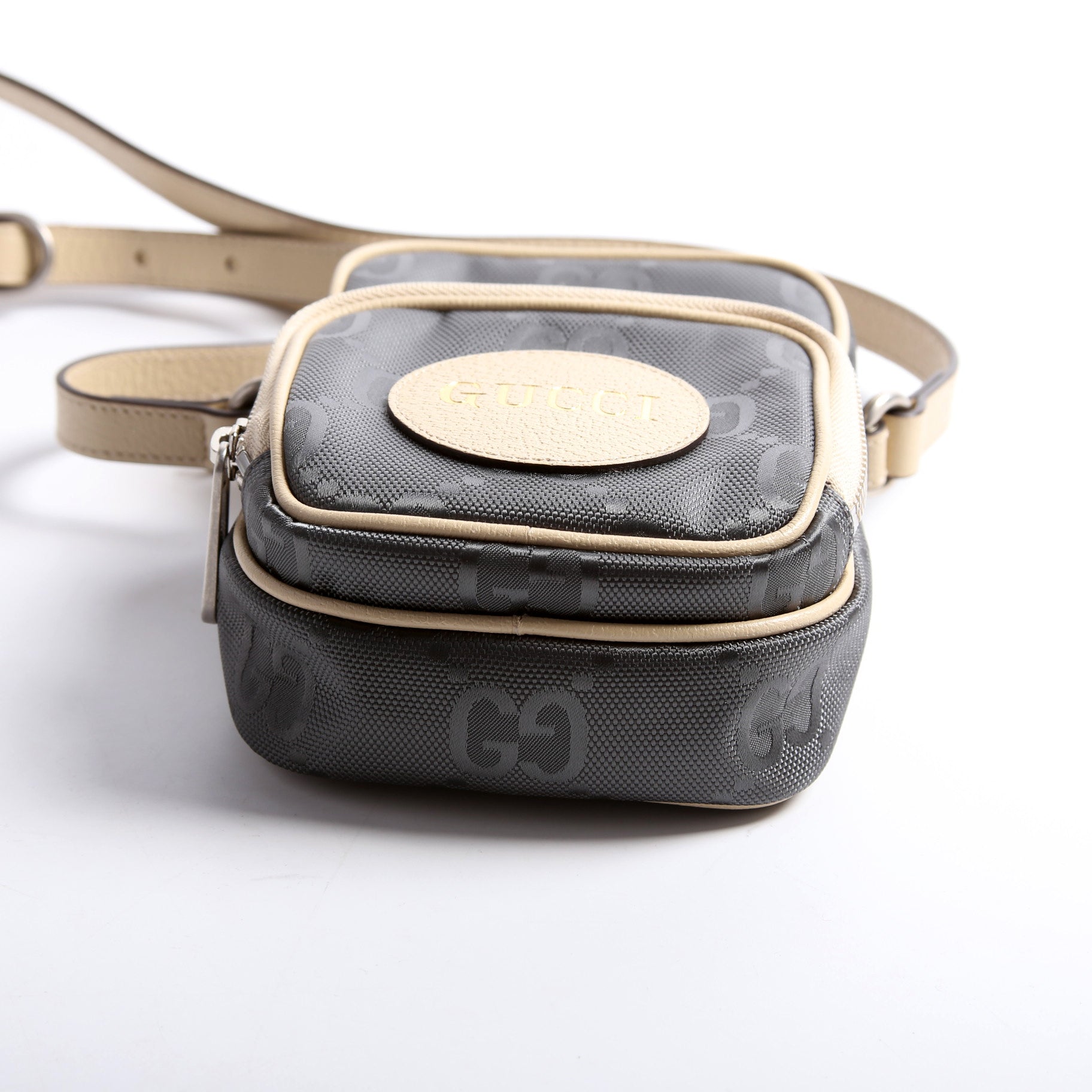 GCCI GG Nylon Off The Grid Mini Shoulder Grey/Beige