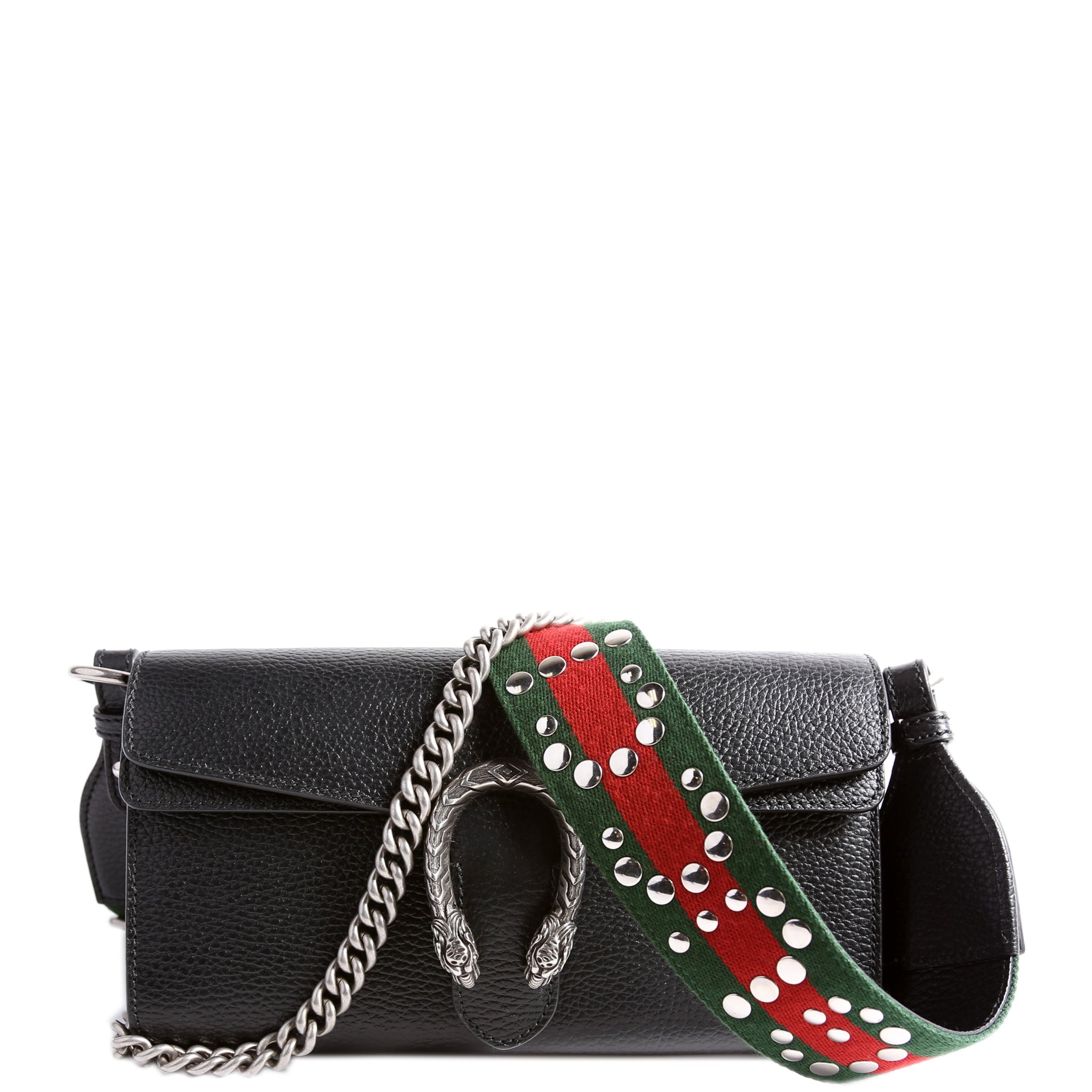 GCCI Dionysus Leather East-West Small Shoulder Black