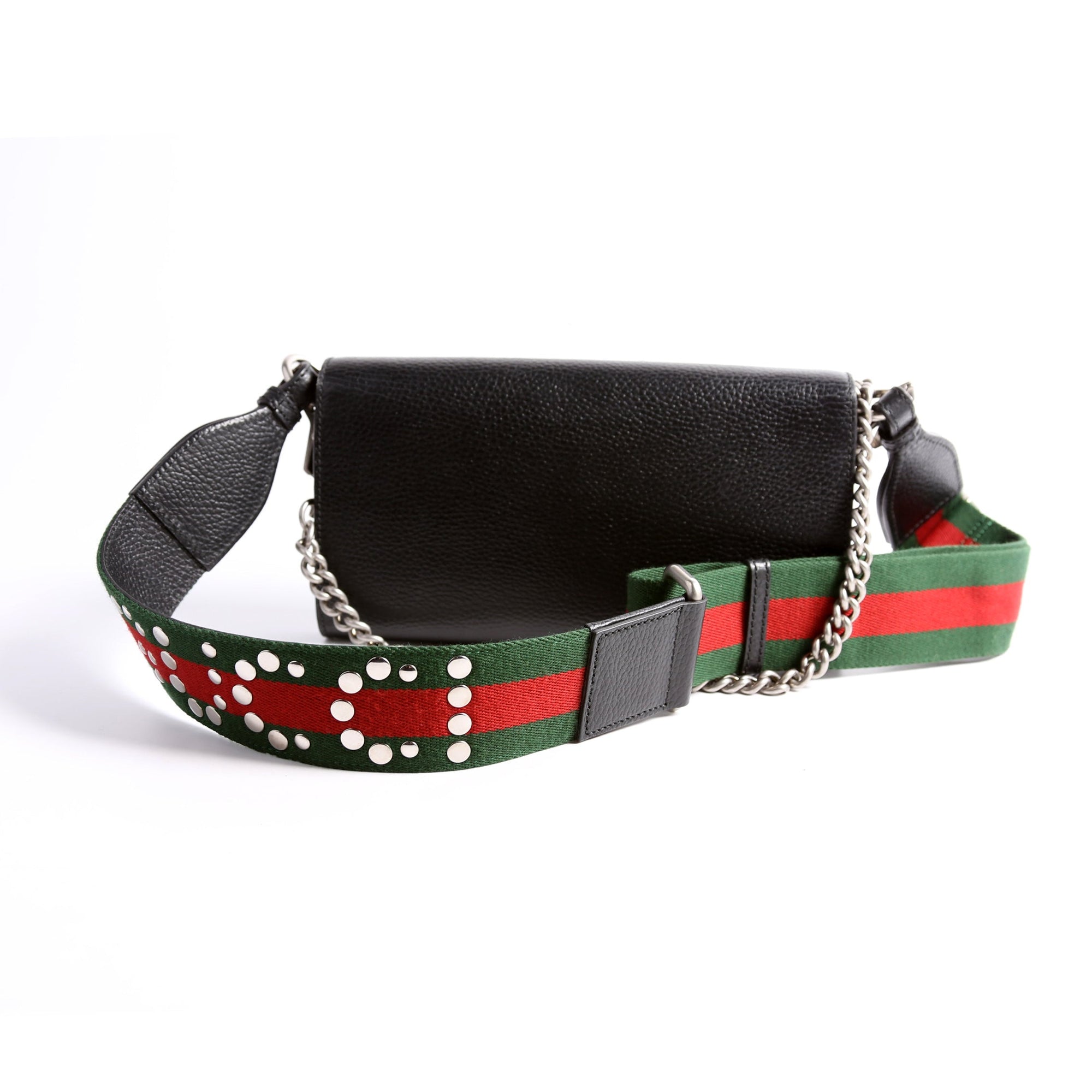 GCCI Dionysus Leather East-West Small Shoulder Black