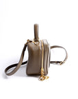 GCCI Blondie Leather Top Handle Bag Khaki