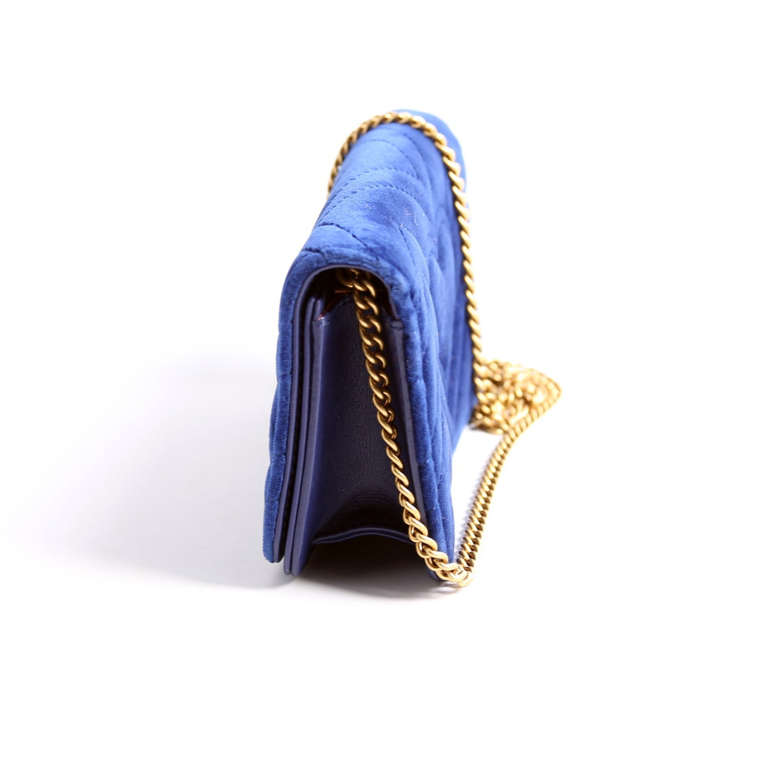 GCCI GG Marmont Velvet Mini Bag Blue