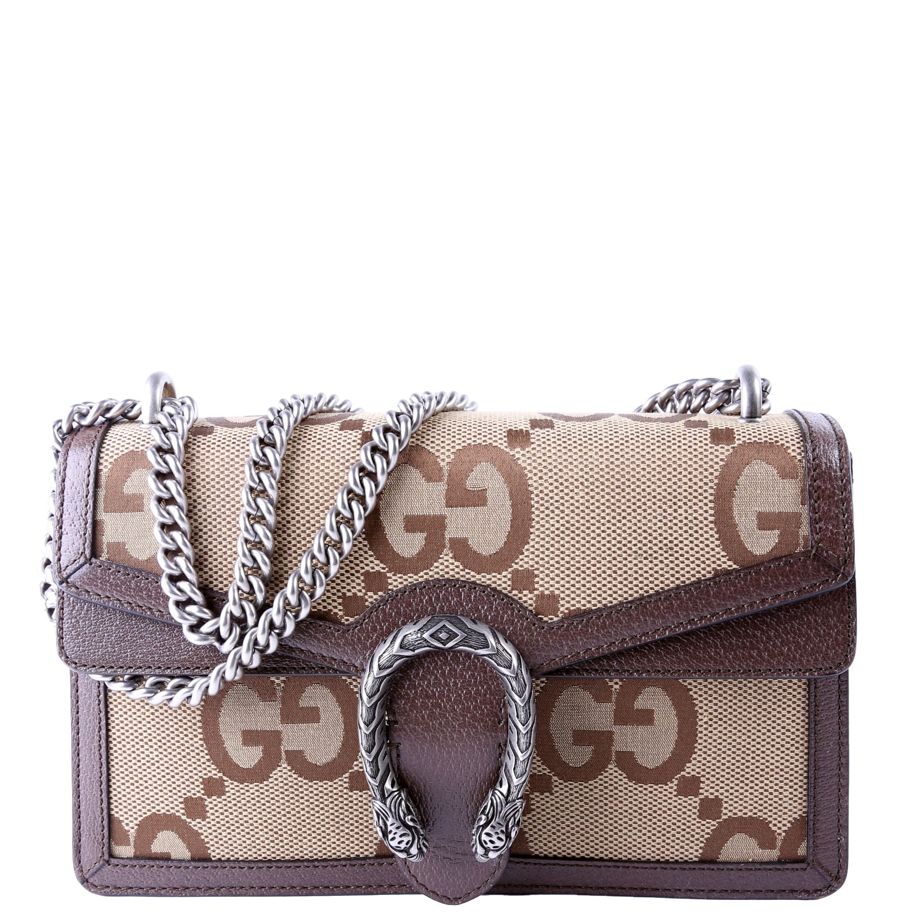 GCCI Dionysus GG Canvas Shoulder Small Brown