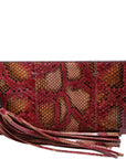 GCCI Bamboo Tassel Snakeskin Clutch