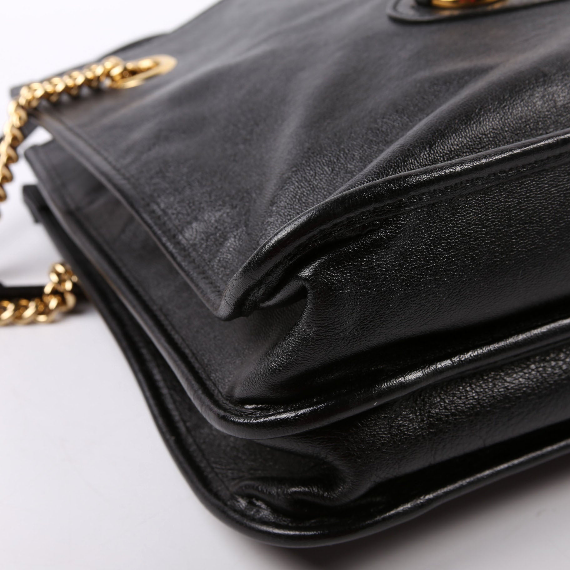 GCCI Horsebit Large Leather Tote Black