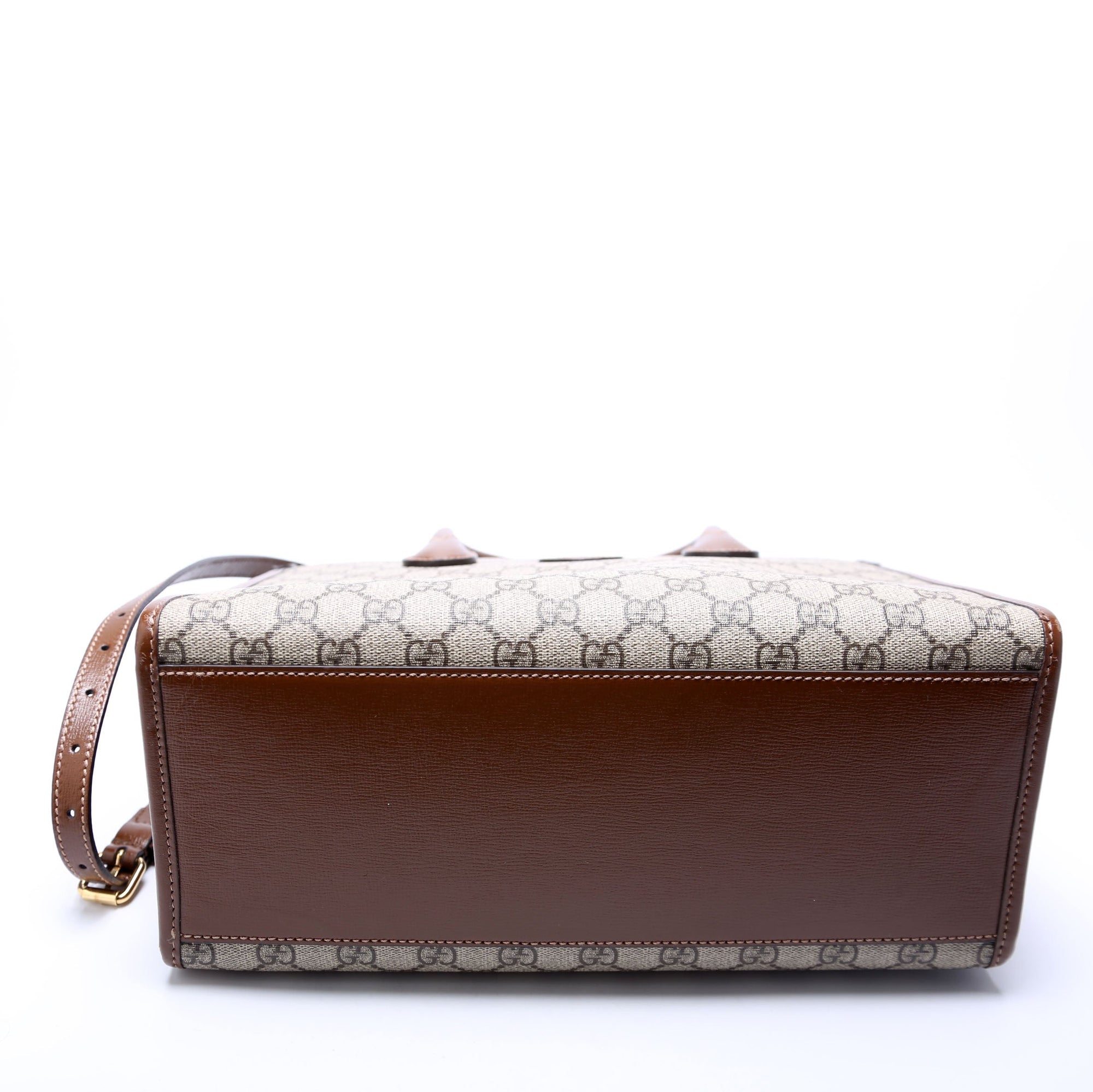 GCCI GG Canvas Interlocking GG Small Tote Brown