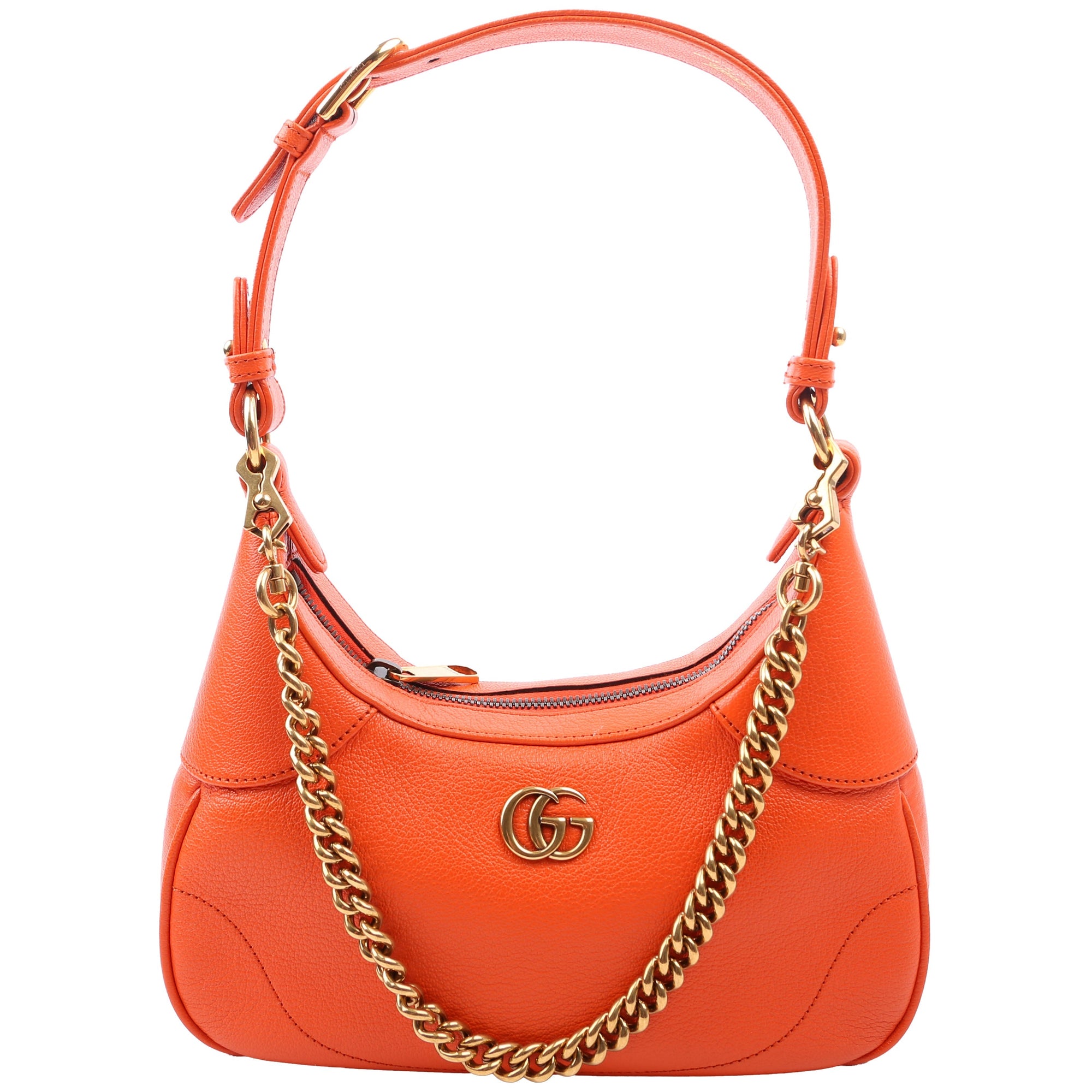 GCCI Aphrodite Leather Small Shoulder Bag Orange